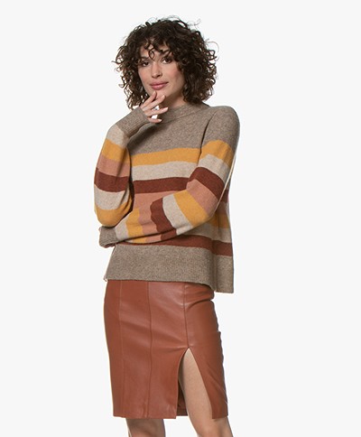 indi & cold Striped Wool Blend Sweater - Mostaza