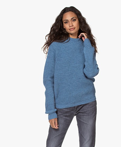 by-bar Nina Susi Alpaca and Wool Blend Sweater - Steel Blue