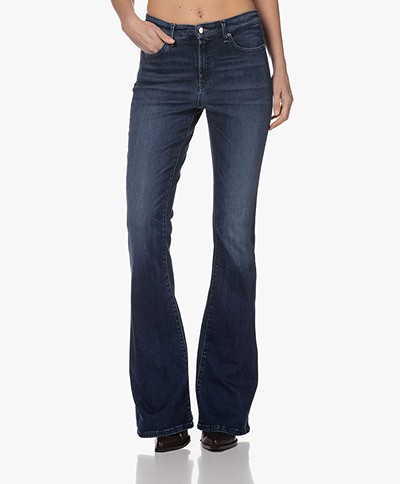 Denham Jane High-rise Flared Jeans - Mediumblauw