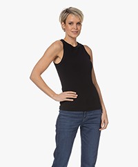 Penn&Ink N.Y Rib Jersey Tanktop - Zwart