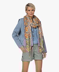 LaSalle Modal-Silk Printed Scarf - Zinnia
