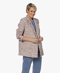 ANINE BING Diana Boucle Blazer Coat - Lavender Tweed 