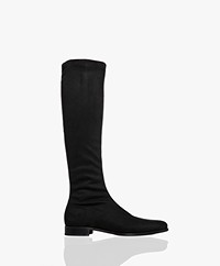 Panara Knee-high Stretch Suedine Boots - Black