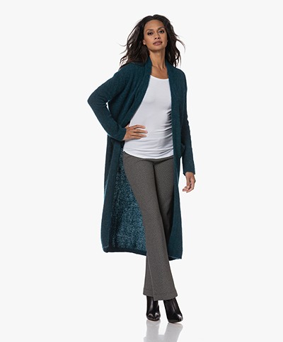 no man's land Maxi Cardigan with Tie-belt - Bottle Green