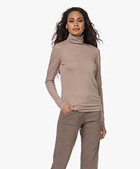 Resort Finest Katoen-Cashmere Colshirt - Taupe