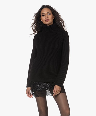 Drykorn Arwen Rib Knit Turtleneck Sweater - Black