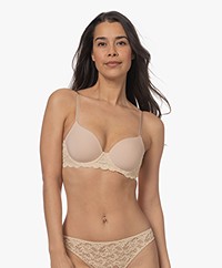 HANRO Moments T-shirt Bra with Lace - Beige