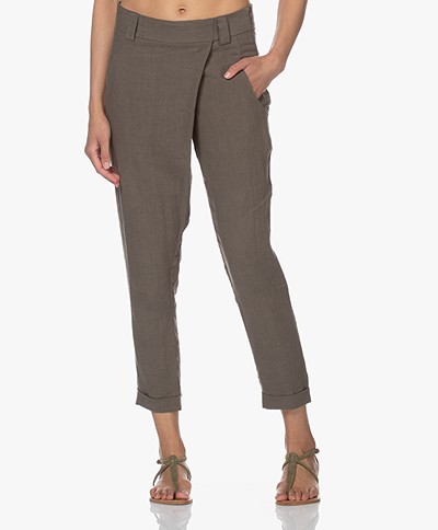 Woman by Earn Earn Summer Linen Pants - Khaki