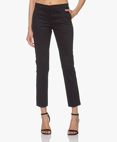 Woman by Earn Stretch Cotton Pants - Navy