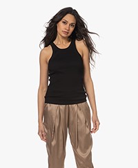 Closed Rib Jersey Tanktop - Zwart