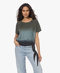 Diega Tosco Tie Dye Knot Hem T-shirt - Green/Blue