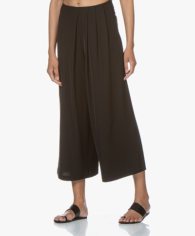 by-bar Cropped Pleated Pants - Black