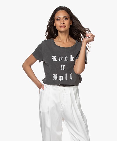 Zadig & Voltaire Alys Rock and Roll Strass T-shirt - Faux Noir