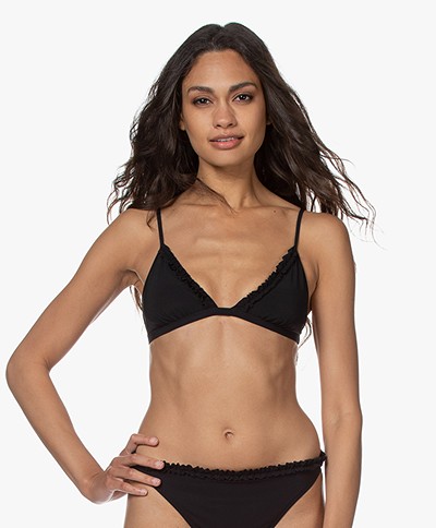 Filippa K Soft Sport Frill Triangle Bikini Top - Black
