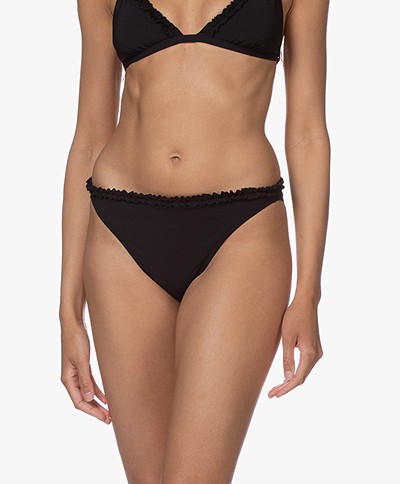 Filippa K Soft Sport Frill High Cut Bikini Briefs - Black