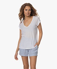 James Perse V-neck T-shirt in Extrafine Jersey - White