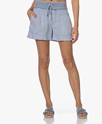 James Perse Linen Military Shorts - Open Sky Pigment