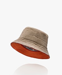 Baindoux Giza Cotton French Terry Reversible Bucket Hat - Sand