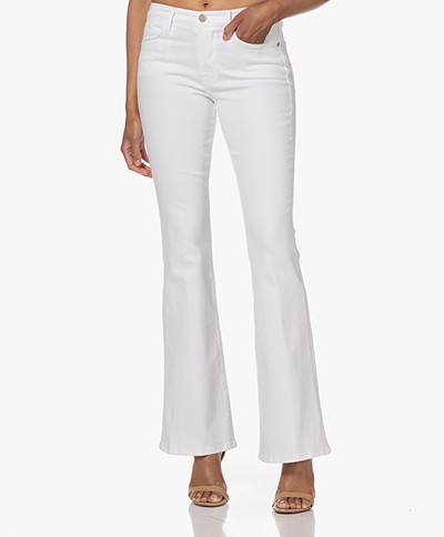 FRAME Le High Flare Stretch Jeans - White