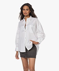 no man's land Oversized Poplin Overhemdblouse - Wit