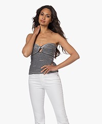 Zadig & Voltaire Twista Gebreide Strapless Top - Inkt/Wit