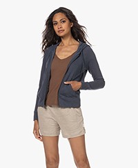 James Perse Classic Zip Hoodie - Vergrijsd Donkerblauw