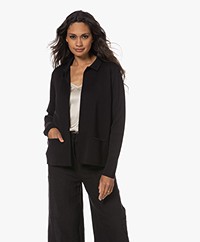 Sibin/Linnebjerg Monet Open Merinowolmix Vest - Zwart