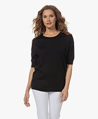 Sibin/Linnebjerg Maaike Sweater with Short Sleeves - Black