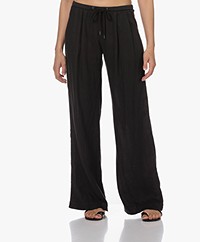 James Perse Wide Leg Relaxed Linen Pant - Black