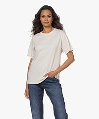 IRO Flory Cotton-Modal Short Sleeve T-shirt - Pearly White