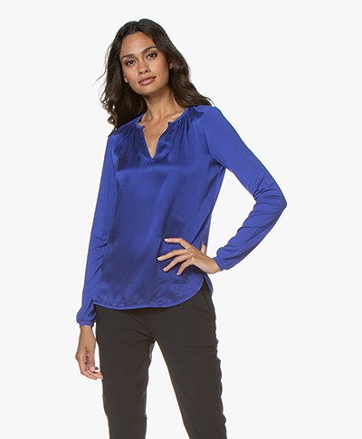 Josephine & Co Gill Silk Front Blouse - Royal Blue