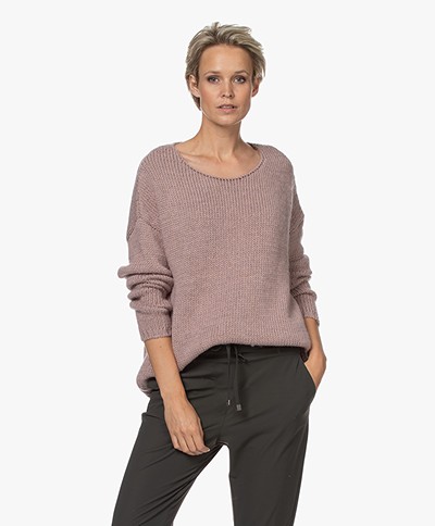 Sibin/Linnebjerg Nova Alpaca Blend Oversized Sweater - Dawn Pink