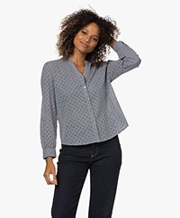 indi & cold Organic Cotton Broderie Anglaise Blouse - Oceano
