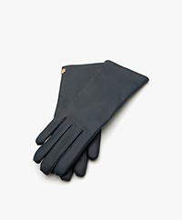 Rhanders Anna Lamsleren Handschoenen - Diepblauw