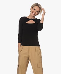 Rails Erina Slim-fit Cut-out Trui - Zwart