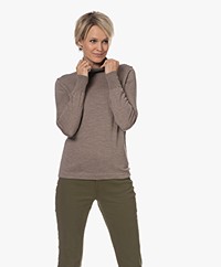 LaSalle Fine Knitted Merino Turtleneck Sweater - Taupe