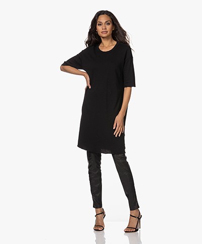 James Perse French Terry T-shirt Dress - Black