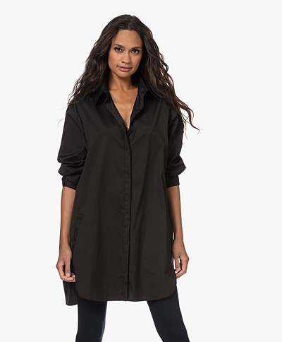 Woman by Earn Milou Oversized Cotton Blend Shirt - Black