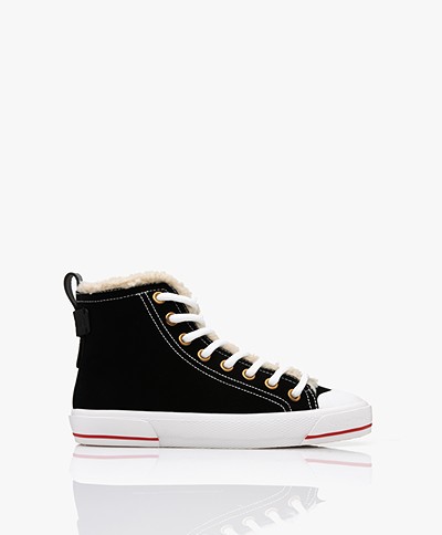 See by Chloé Aryana High-Top Faux Lamsvacht Sneakers - Zwart