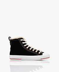See by Chloé Aryana High-Top Faux Shearling Sneakers - Black
