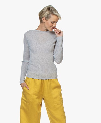 Filippa K Transparent Knit Sweater - Grey Melange