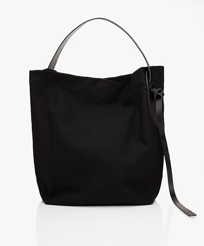 Pomandère Cotton Canvas Shopper Bag - Black