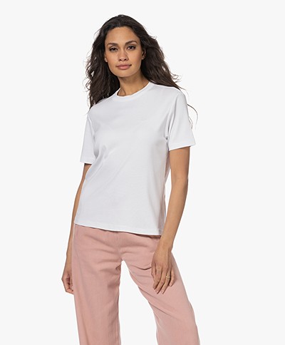 Denham Jessica Cotton Short Sleeve T-shirt - White