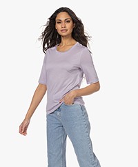 Filippa K Elena Tencel Elbow-length Sleeve T-shirt - Pastel Lilac