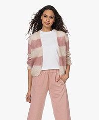 by-bar Ava Gestreept Mohairmix Vest - Powder