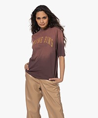ANINE BING Avi Logo Ombre T-shirt - Washed Faded Burgundy