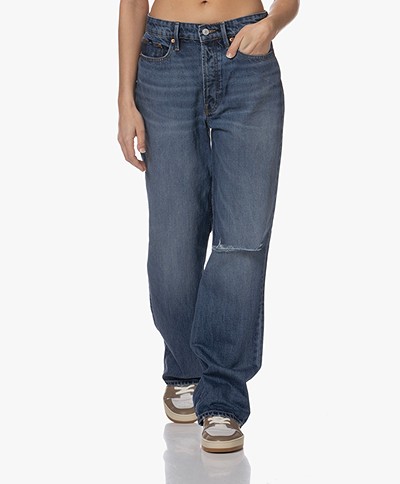 Denham Ima Jeans met Distressed Details - Mediumblauw