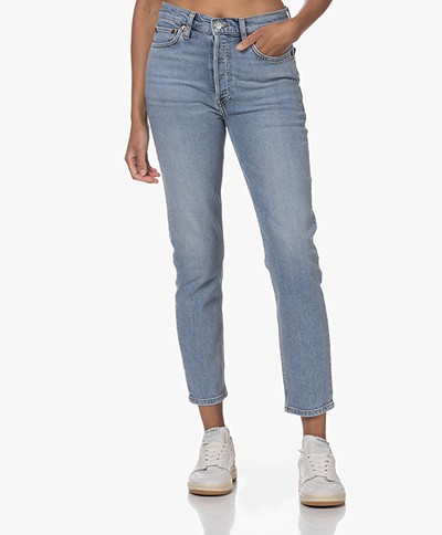 RE/DONE 90s High Rise Ankle Crop Jeans - Mid 90s 