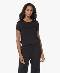 HANRO Modal Jersey Yoga T-shirt - Black Beauty