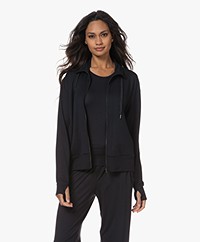HANRO Balance Viscose Jersey Zipper Jacket - Black Beauty